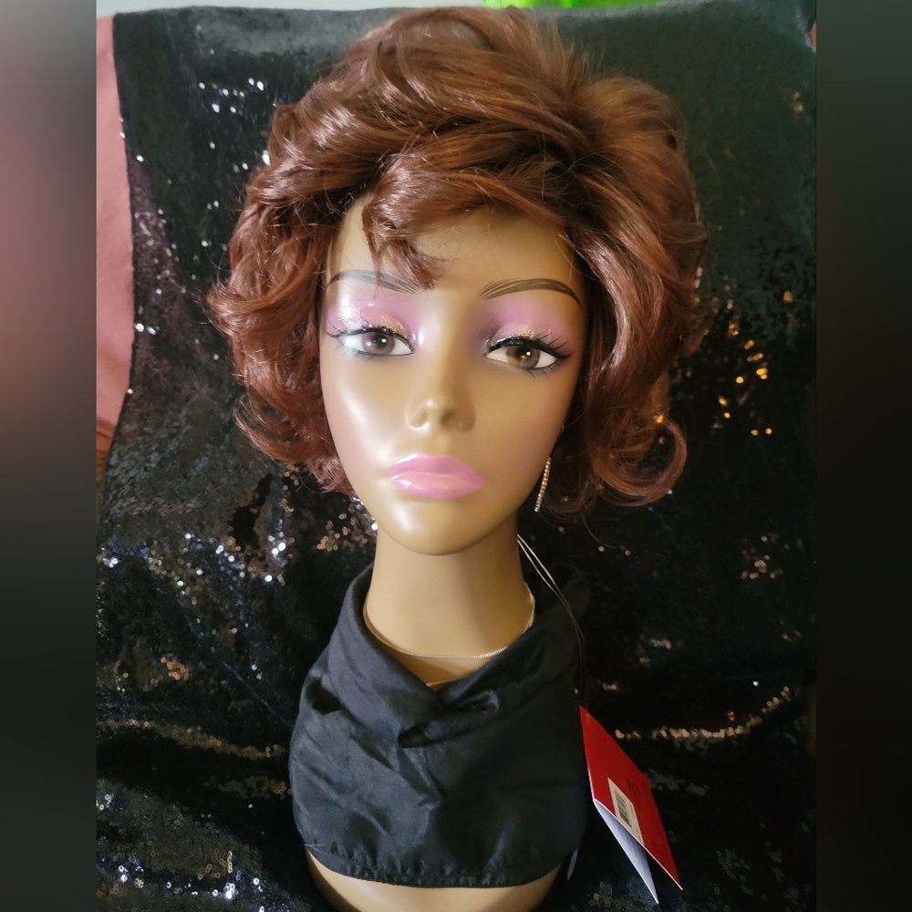 Modern Curls By TressAllure Wigs In Dark Auburn Blend! Gorgeous Color!! NWT